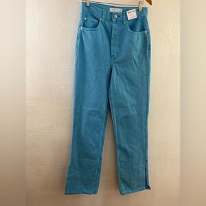 Topshop light blue wide-leg style with a split hem size 28W/34L
